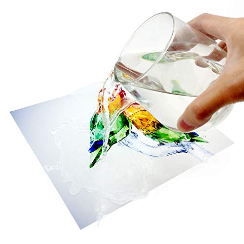 10 hojas A4 brillante autoadhesivo transparente impermeable vinilo transparente calidad de inyección de tinta y láser imprimible calcomanía