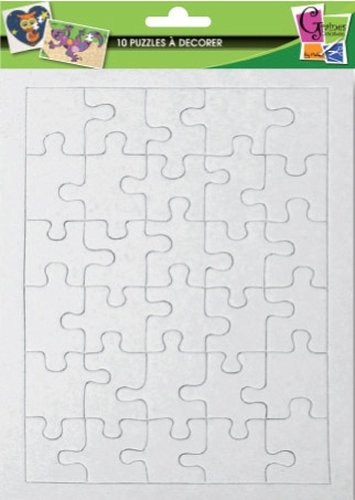 10 puzzles of 30 parts to decorate - 20 x 13 cm - Seeds creative