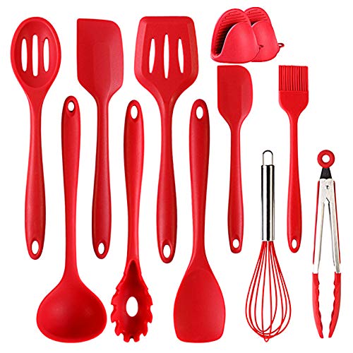 10 Silicona Utensilios De Cocina Cooking Tools – Purga Cuchara/Eggbeater/Kleine Cepillo/rosa schnappen/Kleine Hoja/cuchara/pala de fugas/grandes de la hoja/mantequilla Spatula/Clip de alimentos