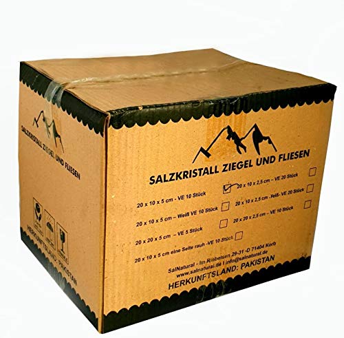 10 x Sal ladrillo 20 x 10 x 5 cm por 2,2 kg * DE SAL del Himalaya directamente Proveedor de Pakistán