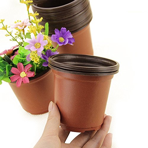 100 macetas de plástico de 10 cm para plantas de guardería, macetas, plantas, contenedores, semillas