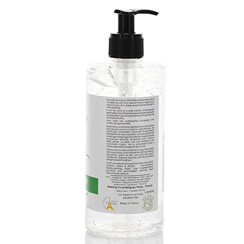 100% Natural Gel de Aloe Vera Puro de Canarias Hidratante Rostro Cuerpo Dispensador 500 ml - DEPILACIÓN - Acondicionador Gel Cabello -Ultra Concentrado Puro Después del Sol