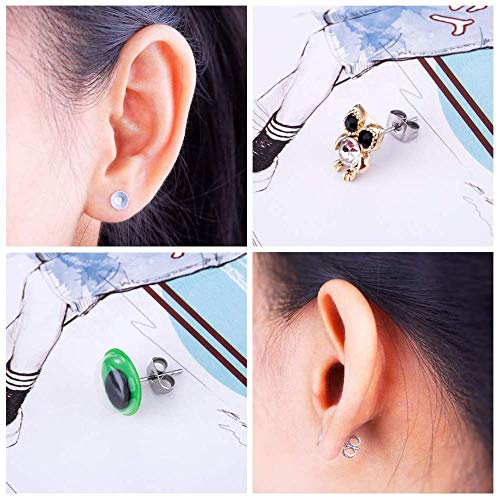 100 Pares Pendientes de Acero Inoxidable Postes Almohadilla Plana, Pendientes con Almohadillas Planas, Arete Postes Almohadilla Plana, para Hacer Pendientes de Bricolaje, Manualidades