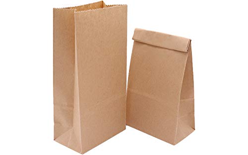 100 Piezas Calidad Bolsa de Papel Kraft 9X18X5.5CM - Panngu Biodegradable Bolsas de Papel Regalo Para Navidad/Bodas/Fiestas de Cumpleaños/galletas/gominolas cualquier evento o regalos pequeños(70g/m2)