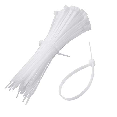 100 Piezas de Soporte de Base de Atar Cable Auto Adhesivo Montaje Adhesivo de Cable Negro con Brida Negra de Cable de Múltiples Usos (Longitud 150 mm, Anchura 2 cm, Blanco)