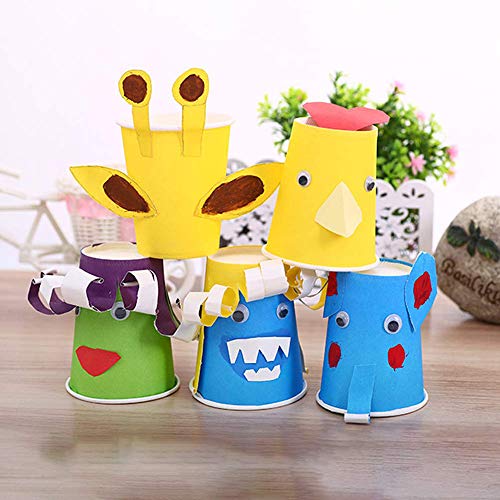 100 Piezas de Vasos de Papel Fiesta de Cumpleaños,Vacaciones Vasos Desechables,Papel Café Té Vasos Desechables sólido Desechables Vasos de Papel para niños DIY Crafts Party Potable(Colores Surtidos)