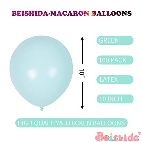 100 Piezas Verde Globos Pastel 10 Pulgadas Macaron Latex Balloon Verde Claro Globos de Helio Globos de Fiesta para Decoraciones de Cumpleaños Bodas Fiestas Aniversario Baby Shower