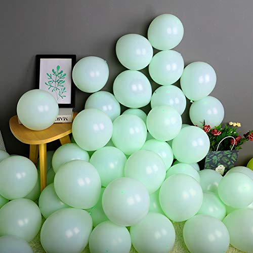 100 Piezas Verde Globos Pastel 10 Pulgadas Macaron Latex Balloon Verde Claro Globos de Helio Globos de Fiesta para Decoraciones de Cumpleaños Bodas Fiestas Aniversario Baby Shower