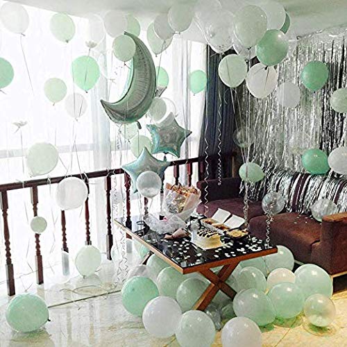 100 Piezas Verde Globos Pastel 10 Pulgadas Macaron Latex Balloon Verde Claro Globos de Helio Globos de Fiesta para Decoraciones de Cumpleaños Bodas Fiestas Aniversario Baby Shower