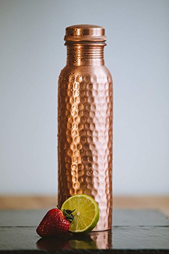 100% Pure botella de agua de cobre Ayurveda cobre de agua botella – A Prueba de Fugas botella de agua Seal Cap, botella de cobre sin conjunta