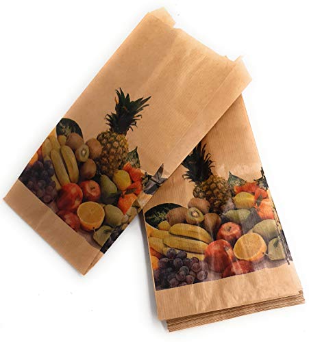 1000 Bolsas papel kraft antihumedad para frutas y verduras 14 x 29 cm (Kg)