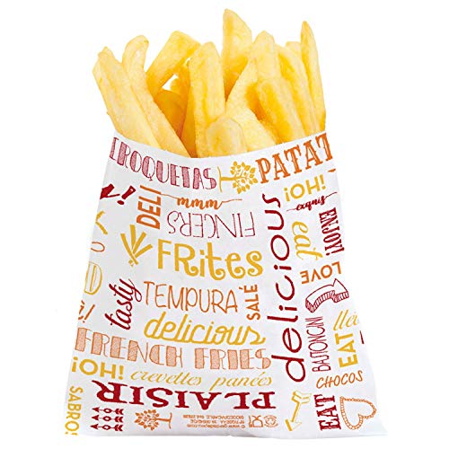 1000 Unidades - García de Pou 229.26 Parole Bolsas para patatas fritas, 34 G/M2, 12 x 12 cm, Blanco