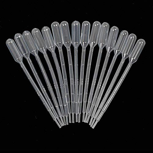 100pcs Pipeta,1 ml Pipeta de Transferencia de plástico,Desechables Pipeta con escala para Mezcla de Pinturas Acrílicas, Laboratorio, Aceites Esenciales