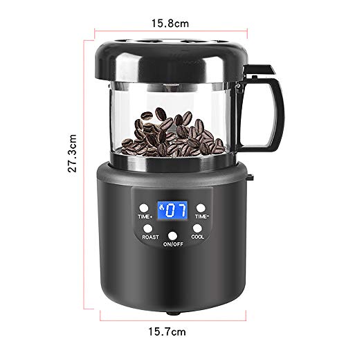 110V / 220V Accesorios Café Tostado del café del hogar de la máquina del hogar Hornear Roasted Bean Machine Tostador de café 80G,Negro