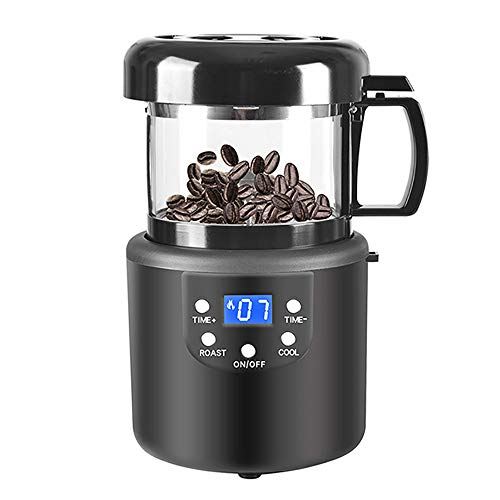 110V / 220V Accesorios Café Tostado del café del hogar de la máquina del hogar Hornear Roasted Bean Machine Tostador de café 80G,Negro