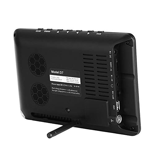 11,6 Pulgadas TV portátil, LED pequeña Televisión con TDT DVB-T/T2 Dos Altavoz TV Digital con 1500 mAh baterías Recargables y Mando a Distancia para cámara, Cocina, Caravana, Coche. (7")