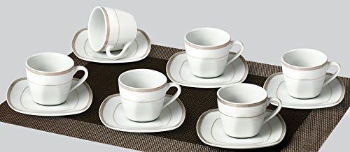 12 piezas, tazas de café moca Elizabeth TK de 980 con oro porcelana