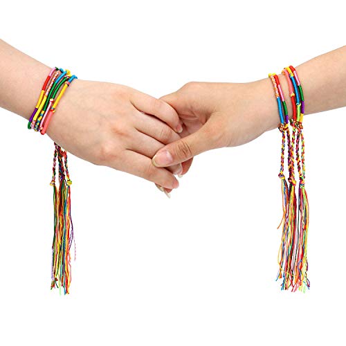 120 Pz Pulseras Trenzadas Hechas a Mano, Allazone Coloridas Pulseras de Amistad Pulsera para Muñeca y Tobillo