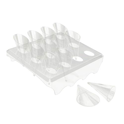 12x Vasos de Cono Monouso en Plástico Transparente para Fiesta