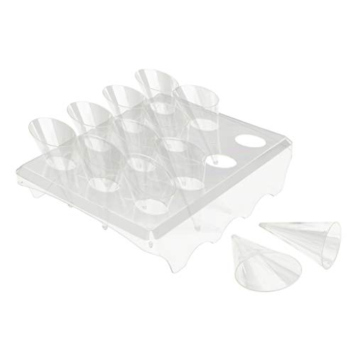 12x Vasos de Cono Monouso en Plástico Transparente para Fiesta