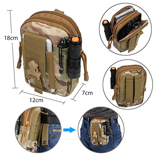 18 en 1 Kit de Supervivencia Bolsa Molle de Supervivencia Bolsa de Herramientas Multifuncional con Manta de Emergencia Equipo de Supervivencia de Emergencia para Viajar Caminar Acampar al Aire