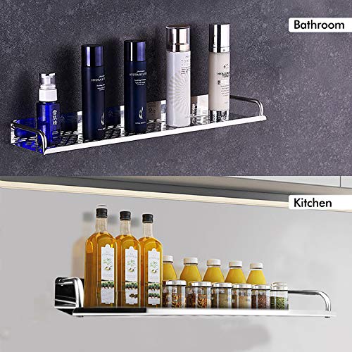 2 Estante de especias de acero inoxidable colgador de pared Rack de Especias Adhesivo Sin Taladro Estante para Cocina Comercial Café Bar Restaurante y Taller