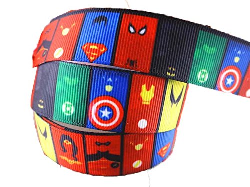 2 m x 25 mm Marvel Super Hero de Los Vengadores todos los personajes groguén cinta para tarta de cumpleaños o regalos Craft