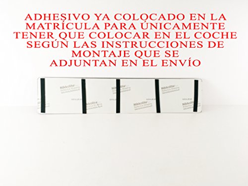 2 MATRICULAS ACRILICAS METACRILATO + Adhesivos para Colocar SIN ATORNILLAR Gratis Medida MATRICULA 52x11 cm HOMOLOGADA Ultra-Brillante MATRICULAS