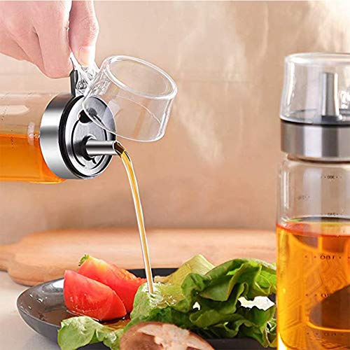 2 paquetes de dispensador de aceite y vinagre, 17 oz y 10 oz ensalada aderezo cruet botellas de crista