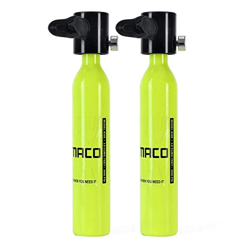 2 Personas Conjunto de buceo con escafandra Sistema Mini botella de gases de oxígeno del depósito de reserva de aire de bomba de aluminio caja de snorkel Equipo de buceo ( Color : 5Pcs 1 People Set )