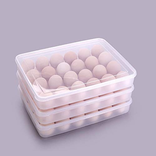 2 Piezas Caja Envase para Huevos, Cartón de Huevos Plástico, para la Nevera Caja con Tapa Huevera Plástico, Puede Contener 24
