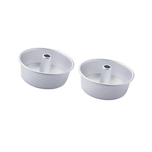 2 Unids/Set Aleación De Aluminio Angel Food Cake Pan Tin Chiffon Para Hornear 6 Pulgadas