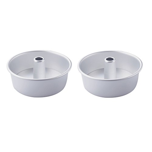 2 Unids/Set Aleación De Aluminio Angel Food Cake Pan Tin Chiffon Para Hornear 6 Pulgadas