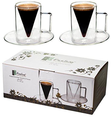 2 x 70 ml doble pared de tazas - Spikey (R) by Feelino (R)