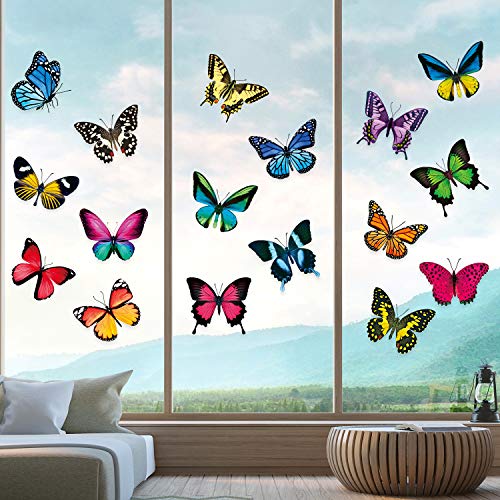 20 Adhesivos de Ventana de Mariposa Calcomanía Adhesiva de Ventana de Anticolisión para Evitar Choque de Pájaro en Ventana Adhesivo de Vinilo No Adhesivo Decoración Adhesiva de Pegatina de Mariposa