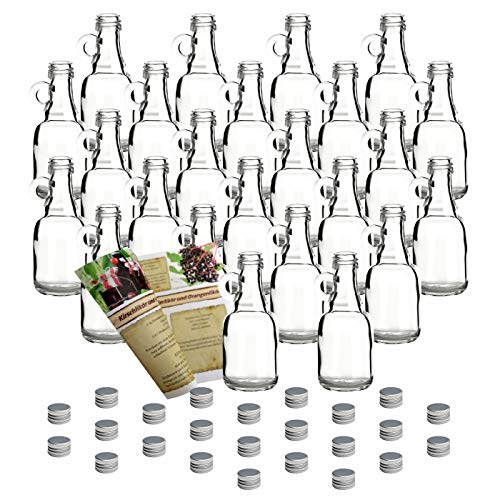 '20 Mini Botellas de cristal vacías"Asa 40 ml botella biberón con cristal Discount de recetas folleto incl. Rosca, vacías Botellas Pequeñas botellas licor botellas vinagre botellas botellas de aceite