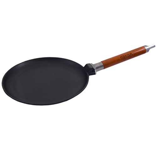 22 cm Sartén Sartén de hierro fundido con mango de madera desmontable para crepes crepes crepespfanne Inducción