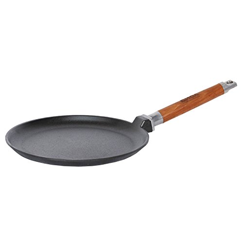 22 cm Sartén Sartén de hierro fundido con mango de madera desmontable para crepes crepes crepespfanne Inducción