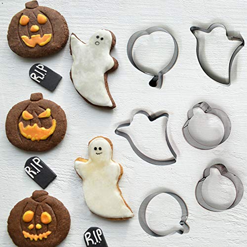 24 Cortadores de Galleta de Halloween - Moldes de Galleta en Formas Variadas - Perfectos para fiestas de Halloween y Regalos