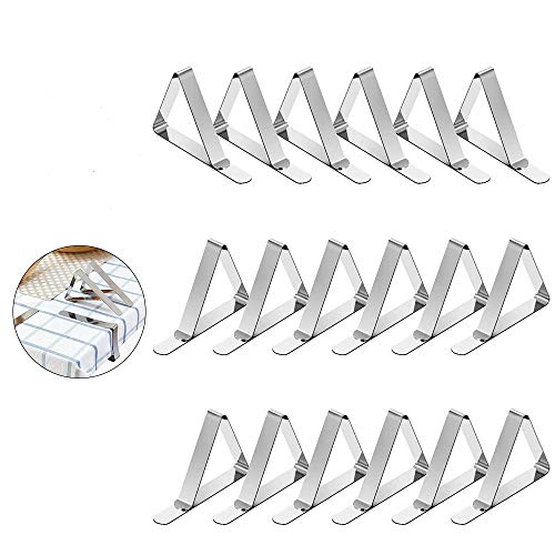 24 Pack Clips de Mantel, Clips de Acero Inoxidable Mantel Pinza para Mantel Cubierta, Ideal para el Hogar, Fiestas, Picnics, Restaurante, Bodas, Buffets, Cenas