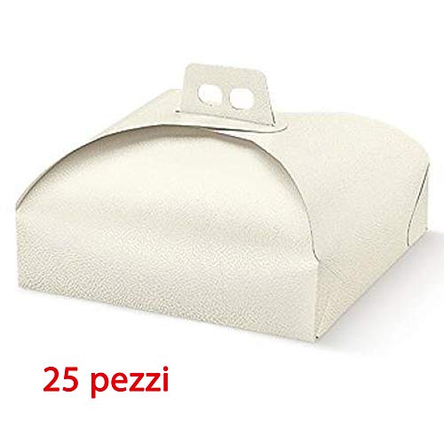 25 unidades porta tartas de 25 x 25 cm para alimentos, caja de cartón para transportar dulces, pastas, pastelería, apto para pastas, pastas, tartas, bandejas rectangulares y cuadradas, formato 25