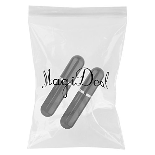 2pcs Botella Atomizador Pulverizador de Bomba Frasco Portátil de Vidrio para Perfume Viaje -Negro