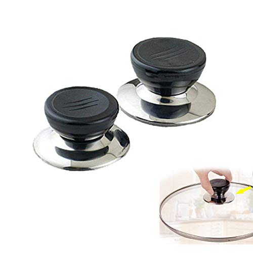 2pcs Chytaii Tirador para Tapa de Olla Recambio Repuestos Accesorio Utensilios de Cocina Mango de Tapa Reemplazable Pomo de Tapa para Cacerola Accesorio de Cocina 5.3 * 7CM