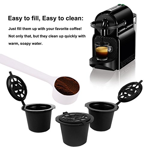 3 CAPSULAS RECARGABLES RELLENABLES REUTILIZABLES PARA CAFETERAS NESPRESSO + 1 CUCHARITA DE CAFE REGALO