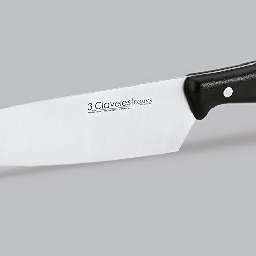 3 Claveles Cuchillo de Cocina, Línea DOMVS, Acero Inoxidable, (Tamaño 4,5"), Negro, 11 cm - 4.5"