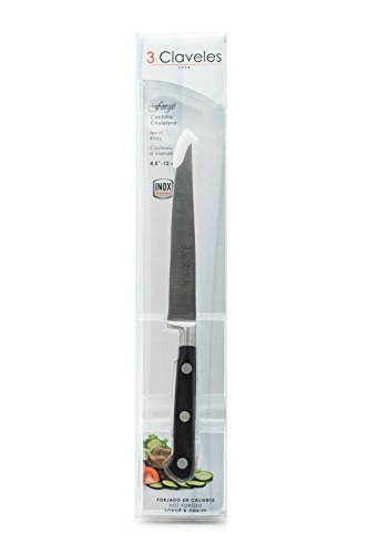 3 CLAVELES Forgé Cuchillo chuletero Forjado, Acero Inoxidable, 12 cm