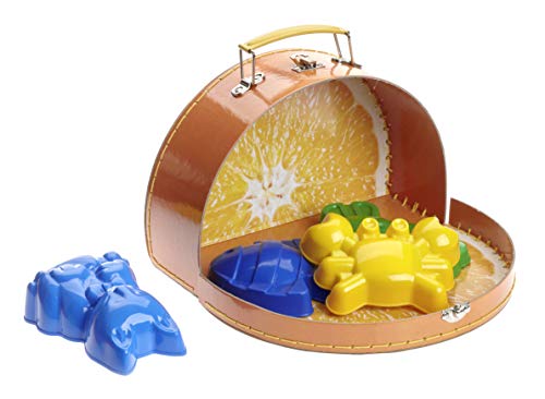 3 piezas Set Maletín infantil – Maletín de juego para peluches – Juguetes – malstifte uvm. | perfecto para el dormitorio y viajes con motivos de frutas fresco – Melón, color naranja y kiwi