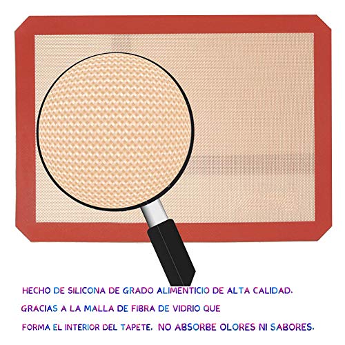 3 Piezas Tapetes de Silicona para Hornear, Estera de Horno Reutilizable Antiadherente Antideslizante Lavable, Lámina de Horno, Alfombra de Horno para Hornear Bandeja,Revestimientos,Galleta,Masa,Pan