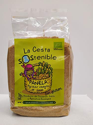 3 UNID DE UN KG DE AZUCAR PANELA BIOLOGICA LA CESTA SOSTENIBLE DE COMERCIO JUSTO.(5,00 EUROS/KG)