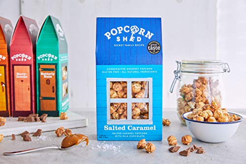 3 x 80g Salted Caramel Gourmet Popcorn Sheds | Palomitas de caramelo salado | Palomitas de maíz para regalar